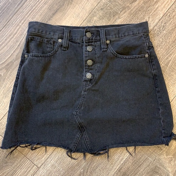 Madewell Denim - Madewell Rigid Denim Button Fly Jean Skirt